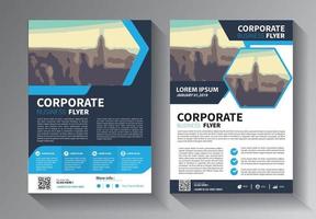 set di modelli di business flyer blu vettore