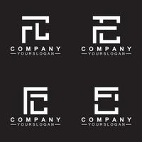 alfabeto lettere monogramma logo cfr, fc, c e f, elegante e professionale bianca colore lettera icona design su nero sfondo. vettore