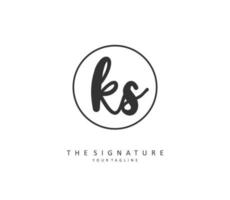 K S ks iniziale lettera grafia e firma logo. un' concetto grafia iniziale logo con modello elemento. vettore
