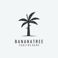 Banana albero silhouette vettore semplice logo modello.