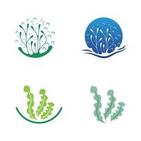 alga marina logo design con vettore illustrazione modello