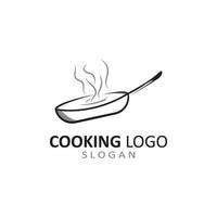 utensili logo per cucinando con concetto vettore modello