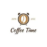 caffè tempo vettore illustrazione logo modello con piatto concetto.