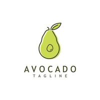 naturale fresco avocado frutta logo modello. vettore illustrazione di metà avocado frutta con le foglie.