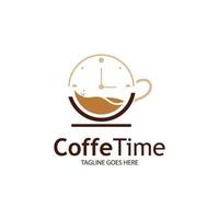 caffè tempo vettore illustrazione logo modello con piatto concetto.