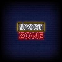 vettore del testo di stile delle insegne al neon della zona sportiva