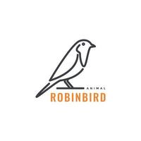 esotico uccello poco pettirosso uccello americano linea arte moderno logo design vettore