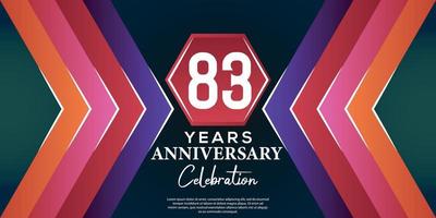 83 anno anniversario celebrazione design con lusso astratto colore stile su lusso nero backgroun vettore