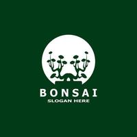 Bonsai albero pianta vettore logo illustrazione