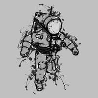 grunge astronauta illustrazione vettore