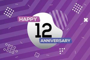 12 ° anno anniversario logo vettore design anniversario celebrazione con colorato geometrico forme astratto illustrazione