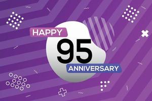 95 ° anno anniversario logo vettore design anniversario celebrazione con colorato geometrico forme astratto illustrazione