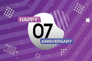 07 anno anniversario logo vettore design anniversario celebrazione con colorato geometrico forme astratto illustrazione