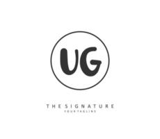 ug iniziale lettera grafia e firma logo. un' concetto grafia iniziale logo con modello elemento. vettore