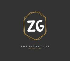 zg iniziale lettera grafia e firma logo. un' concetto grafia iniziale logo con modello elemento. vettore