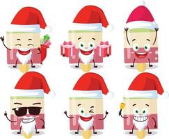Santa Claus emoticon con anguria ghiaccio crema cartone animato personaggio vettore