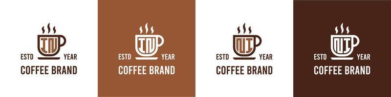 lettera nel e ni caffè logo, adatto per qualunque attività commerciale relazionato per caffè, Tè, o altro con nel o ni iniziali. vettore
