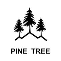 ispirazione per il design del logo dell'albero di pino vettore