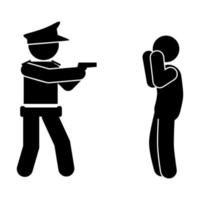 polizia arresto criminali. poliziotto icona. semplice illustrazione di poliziotto vettore. criminali nel prigione vettore