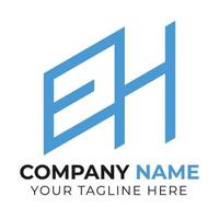 aziendale moderno astratto attività commerciale eh lettera logo design modello gratuito vettore