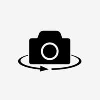 macchina fotografica-fotografica attrezzatura. 360 gradi Visualizza. vettore illustrazione