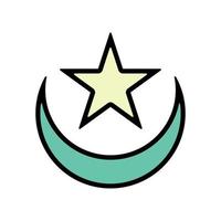 illustrazione di un' mezzaluna Luna e stella. islamico simbolo. islamico icone può essere Usato per il mese di Ramadan, eid e eid al-adha. per logo, sito web e manifesto disegni. vettore