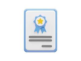 certificato SEO icona 3d rendere illustrazione vettore