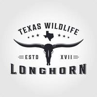 Texas Longhorn logo, nazione occidentale Toro bestiame Vintage ▾ retrò logo design vettore