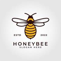 vettore di miele ape logo design illustrazione.