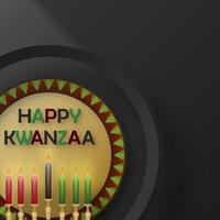 contento Kwanzaa su nero colore sfondo vettore