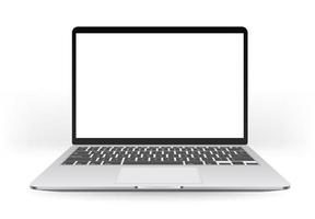 laptop moderno con schermo vuoto isolato su bianco vettore