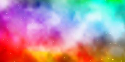 sfondo vettoriale multicolore chiaro con stelle colorate.