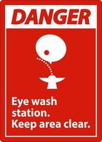 Pericolo occhio lavare stazione mantenere la zona chiaro cartello vettore