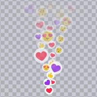 piace volante su per storie e vivere flussi. colorato piace e pollice icone per sociale media ui. vettore illustrazione