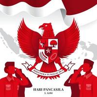 cerimonia del giorno di pancasila vettore