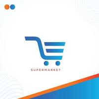 e shopping carrello supermercato lettera logo modello nel moderno creativo minimo stile vettore design