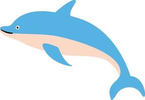 vettore cartone animato divertente delfino su bianca sfondo