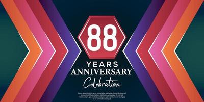 88 anno anniversario celebrazione design con lusso astratto colore stile su lusso nero backgroun vettore