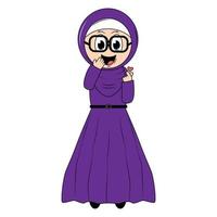 carino ragazza hijab cartone animato illustrazione vettore