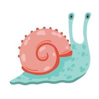 spirale conchiglia di lumaca o mollusco. semplice scarabocchio cartone animato illustrazione. decorazione di acquario e natura. vettore