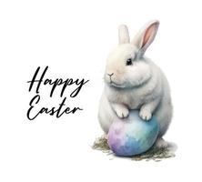 acquerello Pasqua coniglietto coniglio su bianca bakground vettore