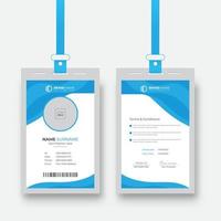 astratto blu pulito e professionale disposizione id carta design. aziendale azienda dipendente identità carta modello vettore