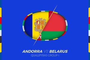 andorra vs bielorussia icona per europeo calcio torneo qualificazione, gruppo io. vettore