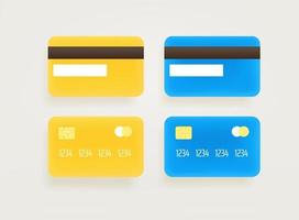 clipart vettoriali di carte bancarie oro e blu