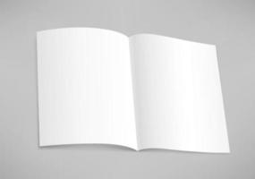 libro di carta bianco su sfondo grigio. modello per la progettazione. mockup di vettore