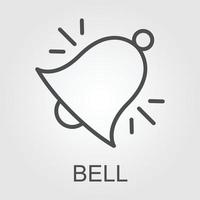 icona della campana in stile piatto alla moda isolato su sfondo grigio. simbolo di notifica per il design del tuo sito web, logo, app, interfaccia utente. illustrazione vettoriale, eps10. vettore