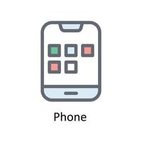 Telefono vettore riempire schema icone. semplice azione illustrazione azione