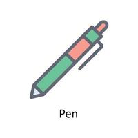 penna vettore riempire schema icone. semplice azione illustrazione azione