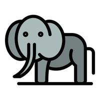 safari elefante icona vettore piatto