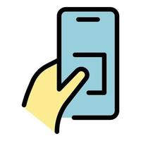 gesto androide Telefono icona vettore piatto